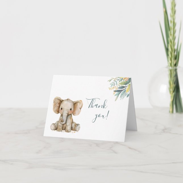 Cute Wild Jungle Animals Thank You Card (Front)