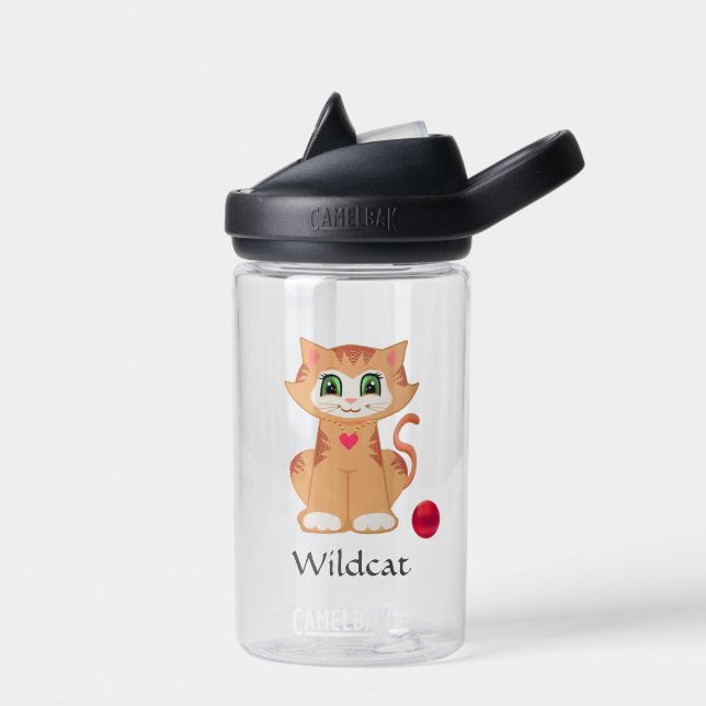 Cute Wild Ktty Cat Water Bottle (Left)