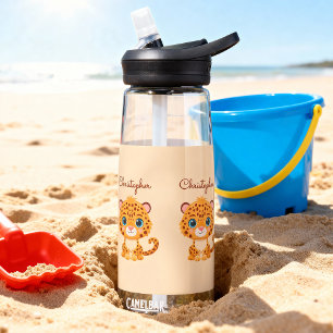 Cute Wild Leopard Nursery Kids Safari Animal Water Bottle