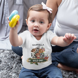 Cute Wild One Jungle Animals  Toddler T-Shirt