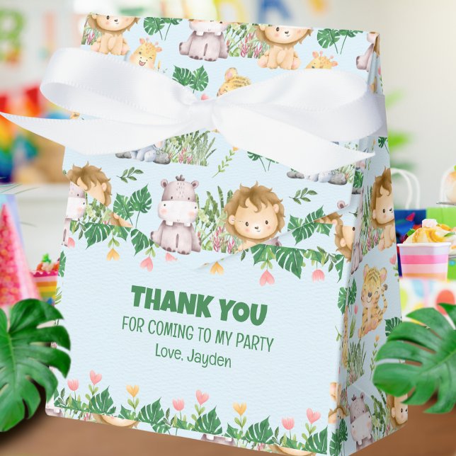 Cute Wild One Jungle Safari Animal Birthday  Favour Box (Creator Uploaded)
