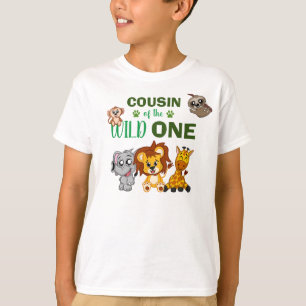 Cute Wild One Jungle Safari Animal Cousin Zoo T-Shirt