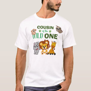 Cute Wild One Jungle Safari Animal Cousin Zoo T-Shirt