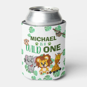 Cute Wild One Jungle Safari Animals First Birthday Can Cooler