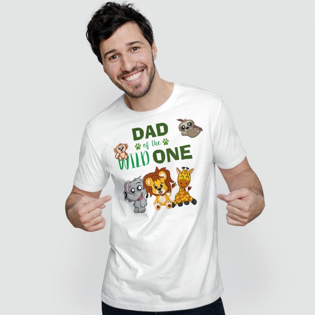 Cute Wild One Jungle Safari Zoo Animal Dad T-Shirt (Creator Uploaded)
