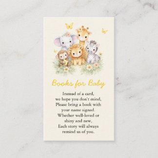 Cute Wild One Safari Animals Books for Baby Enclosure Card