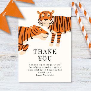 Cute Wild One Tigers Kids  Thank You Card