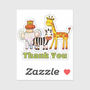 Cute Wild Safari Animals Jungle Thank You