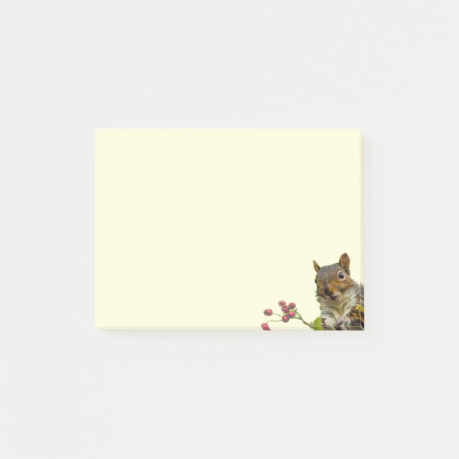 Cute Wild Squirrel on Ivory Post-it Notes (Front)