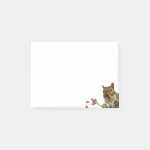 Cute Wild Squirrel on White Post-it Notes