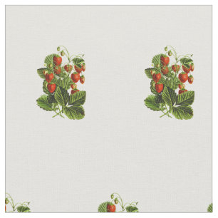 Cute Wild Strawberry Botanical Pattern Fabric