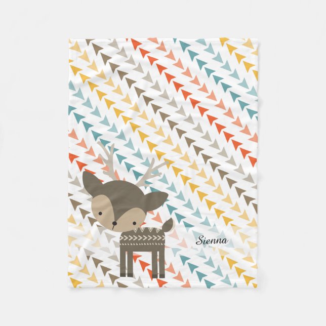 Cute Wilderness Animal Fleece Blanket (Front)