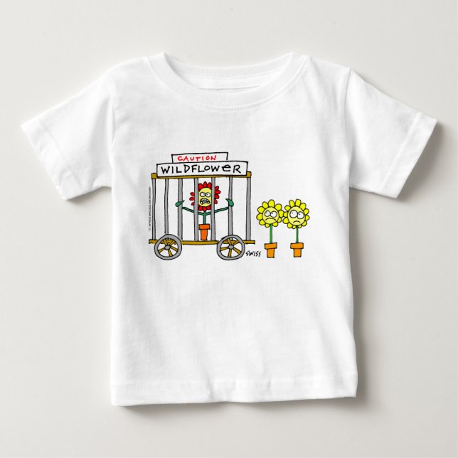 Cute Wildflower Cartoon Cranky Boisterous Funny Baby T-Shirt (Front)