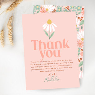 Cute Wildflower Daisy Girls Thank You Birthday