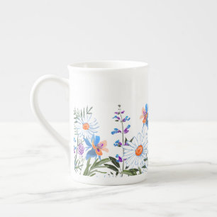 cute wildflower lovers kitchen bone china mug