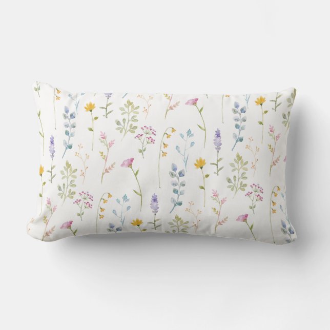 Cute Wildflower Pattern Lumbar Cushion (Front)