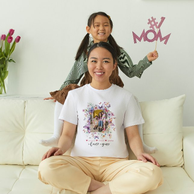 Cute Wildflowers Butterflies Photo Mother's Day T-Shirt (Creator Uploaded)