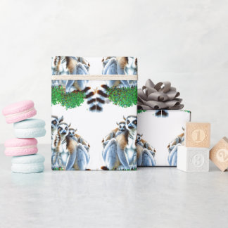 Cute Wildlife Lemur Animal  Wrapping Paper