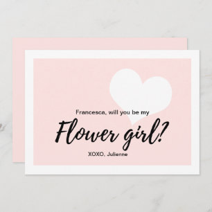 Cute Will you be my flower girl calligraphy  style Invitation