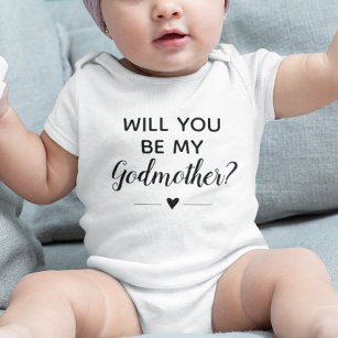 Cute Will You Be My Godmother Proposal Baby Bodysuit