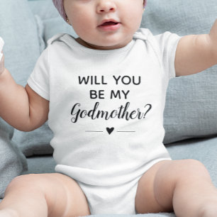 Cute Will You Be My Godmother Proposal Baby Bodysuit