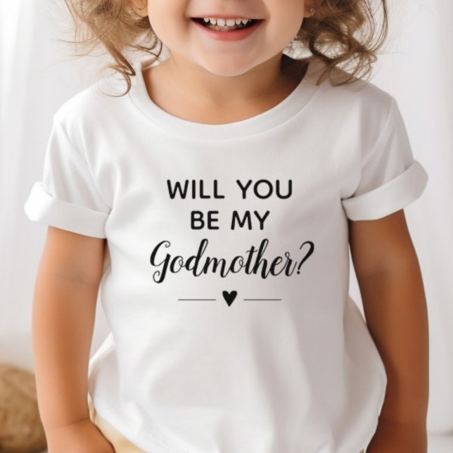 Cute Will You Be My Godmother Proposal Baby T-Shirt (Creator Uploaded)