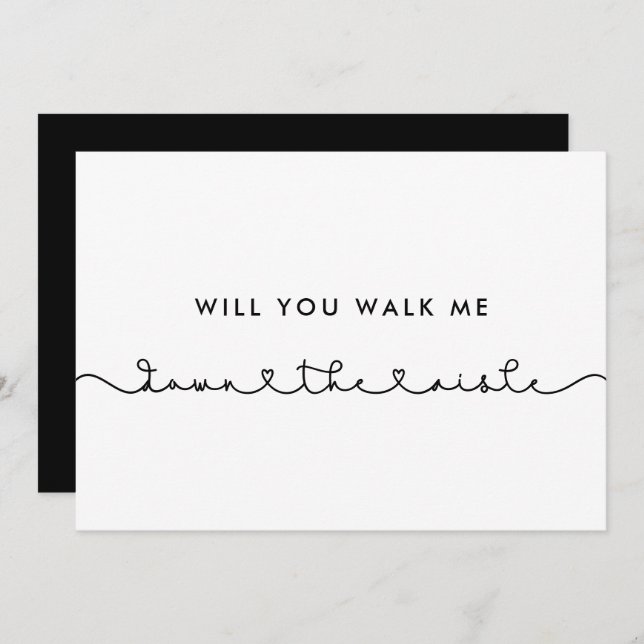 Cute Will you walk me down the aisle proposal card (Front/Back)