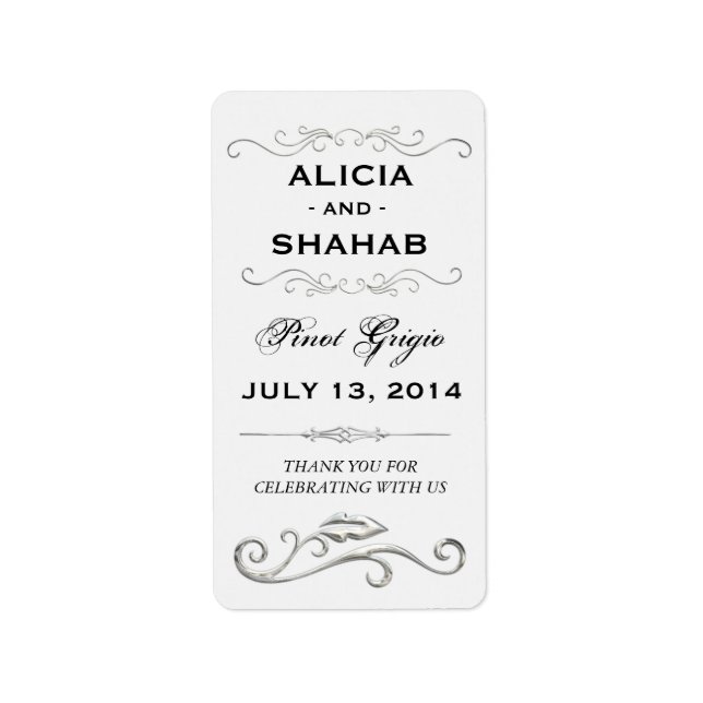 Cute Wine Bottle Wedding favour Label Stickers (Front)