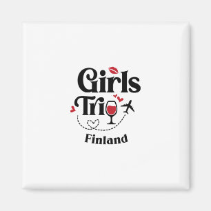 Cute Wine Girls Trip Finland Travel Vacation  Magnet