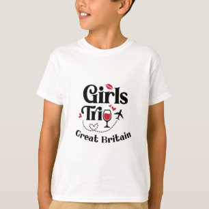 Cute Wine Girls Trip Great Britain Travel Vacation T-Shirt