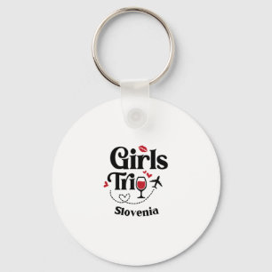 Cute Wine Girls Trip Slovenia Travel Vacation Key Ring