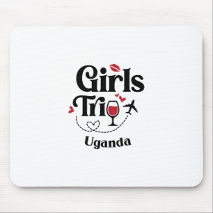Cute Wine Girls Trip Uganda Travel Vacation Mouse Pad