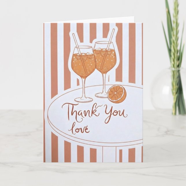 Cute Wine Lover Gift Thank You Love Bridesmaid Card (Front)