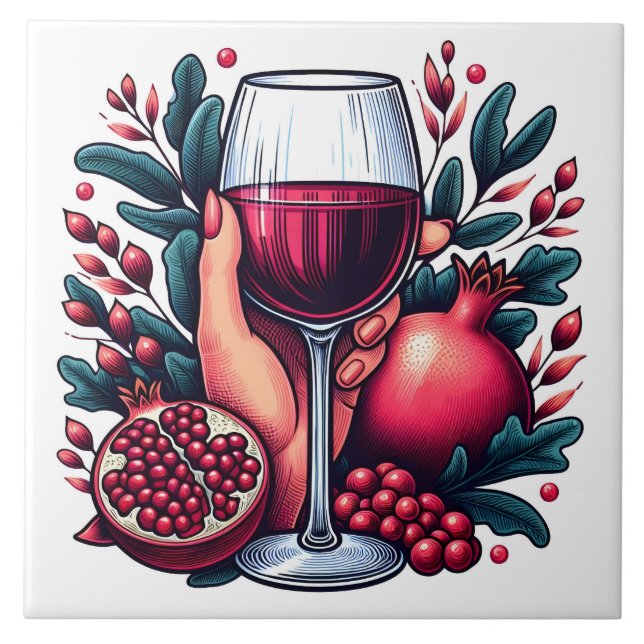 Cute wine lovers crafting home business  tile (Front)