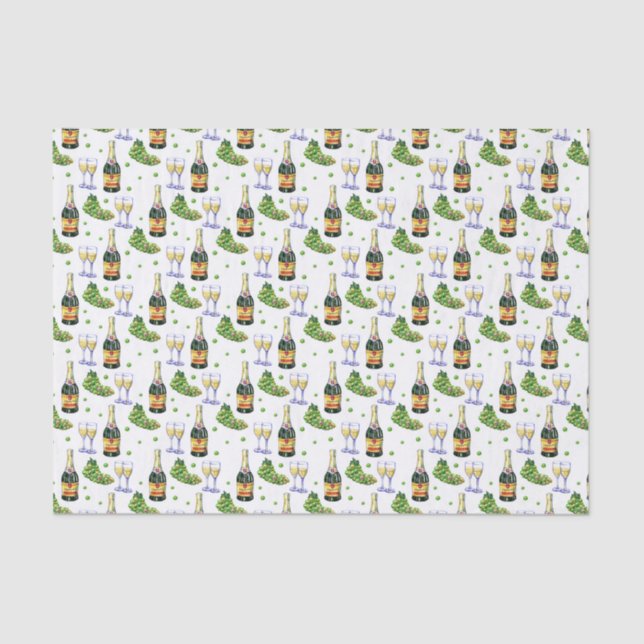 cute wine lovers tiled party  tissue paper (Front)