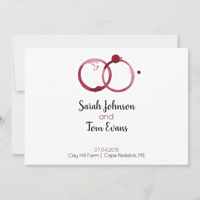 Cute Wine Wedding Invitation (Front)