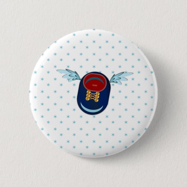 Cute winged shoe cartoon 6 cm round badge (Front)