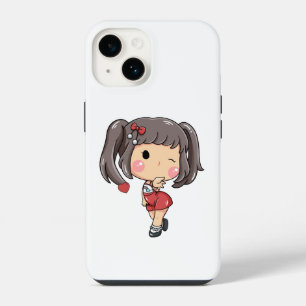 Cute Winking Chibi Girl iPhone 14 Case
