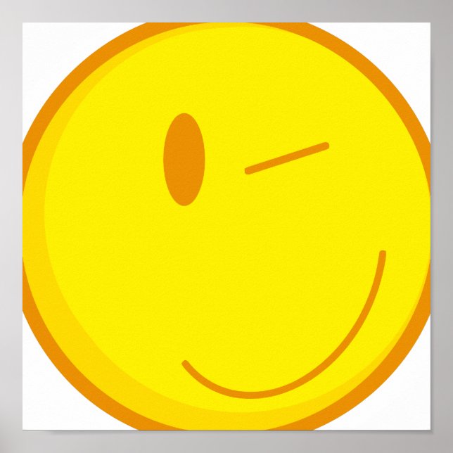cute winking smiley face poster (Front)