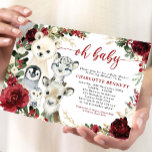 Cute Winter Animals Burgundy Floral Greenery Baby Invitation<br><div class="desc">Celebrate the upcoming arrival of your sweet baby this holiday season with this festive baby shower invitation featuring adorable arctic animals and elegant burgundy florals and greenery</div>