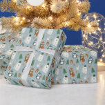 Cute Winter Animals Pattern Christmas  Wrapping Paper<br><div class="desc">This cute wrapping paper features winter animals, wearing hats and scarves - you'll find polar bears, penguins, foxes, squirrels, and rabbits. Snowflakes, candy canes, Christmas trees, and gingerbread man cookies add a fun, whimsical touch. The background colour is light grayish blue, but it can be customised to any colour you'd...</div>