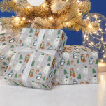 Cute Winter Animals Pattern Christmas  Wrapping Paper<br><div class="desc">This cute wrapping paper features winter animals, wearing hats and scarves - you'll find polar bears, penguins, foxes, squirrels, and rabbits. Snowflakes, candy canes, Christmas trees, and gingerbread man cookies add a fun, whimsical touch. The background colour is grey, but it can be customised to any colour you'd like. Perfect...</div>