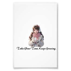 Cute Winter Anime Girl Artwork  Photo Print