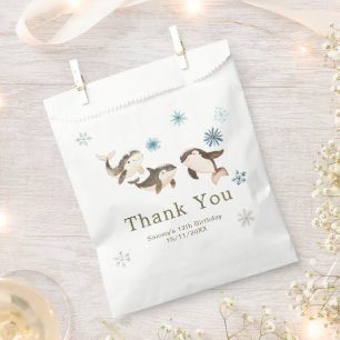 Cute Winter Arctic Whale Birthday Party Favour Bags