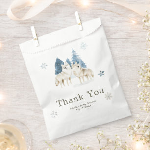 Cute Winter Arctic Wolf Baby Shower Favour Bags