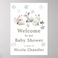 Cute Winter Arctic Wolf Baby Shower