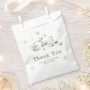 Cute Winter Arctic Wolf Birthday Party Favour Bags