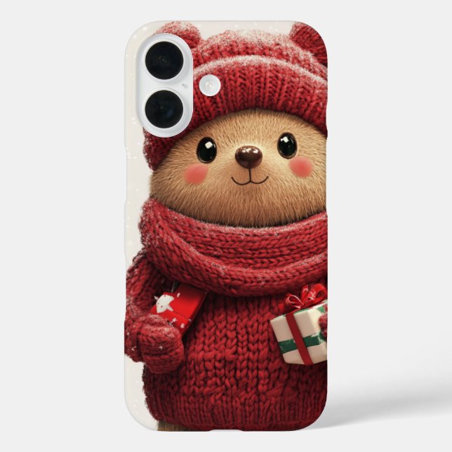 Cute Winter Bear Christmas Case-Mate iPhone Case (Back)