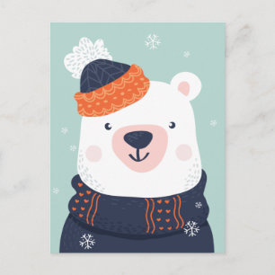 Cute Winter Bear postcard