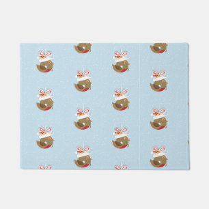 Cute Winter Bird Holiday Design Christmas  Doormat